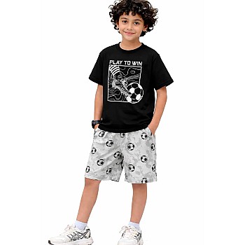 -shirt and shorts set, of cotton, ideal for a picnic or relaxing And a pajama consisting of a t-shirt and loose pants, comfortable cotton sleepwear-B11