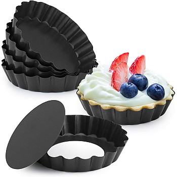 Tart Mold Set of 6 10cm for Home Tart and Pie Making High Quality Easy Clean Durable Baking Tray