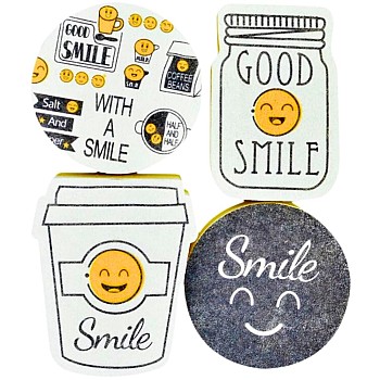4PCS Creative Smiley Face Thick Cleaning Sponge Dish Washing Cloth Kitchen Cleaner Sponges Scouring