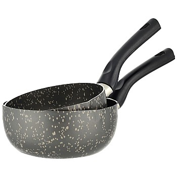 Lazord Granite Casserole - 2 Pieces - Size 14, 16 Cm - Black