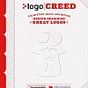 مطبوع عليه شعار Creed: Mystery ، لعبة السحر Magic ، و طريقة خلف لتصميم شعارات رائعة