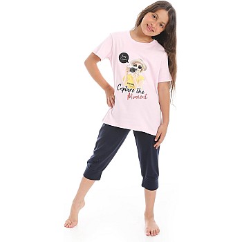 CAESAR Girls girls printed cotton T-Shirt With Short Set girls printed cotton T-Shirt With Short Set
