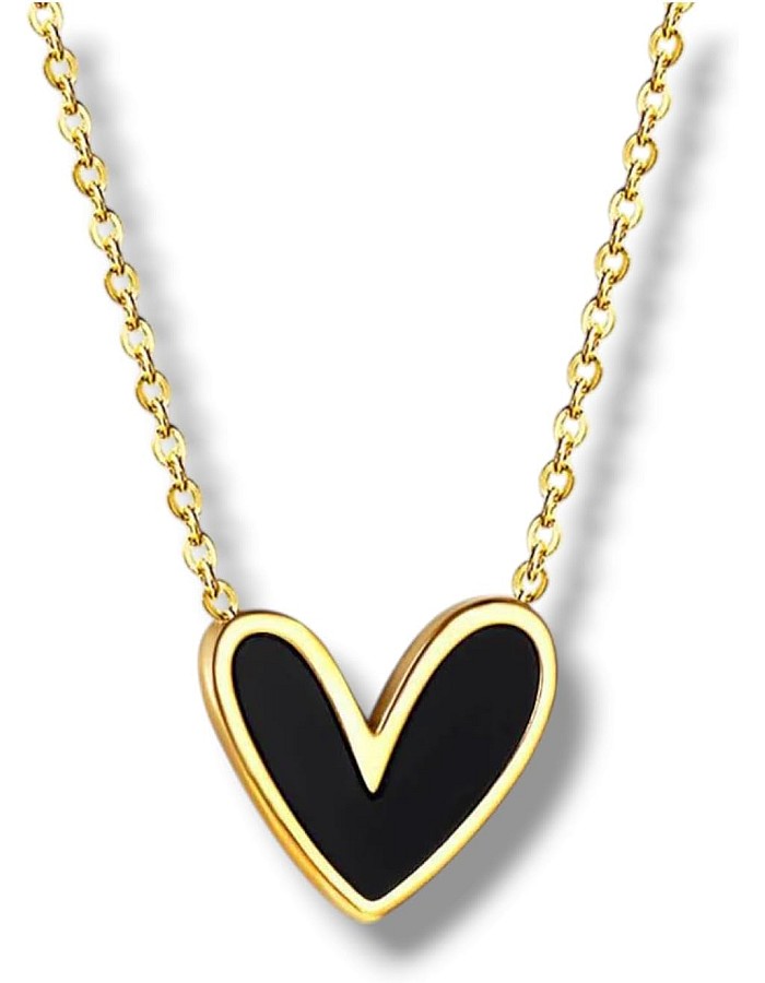 Crown Store Pure Stainless Steel Heart Pendant Necklace for Women Girls Gift Box