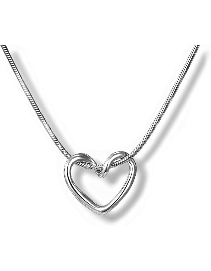 Crown Store Pure Stainless Steel Heart Pendant Necklace for Women Girls Gift Box