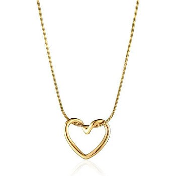 Crown Store Pure Stainless Steel Heart Pendant Necklace for Women Girls Gift Box