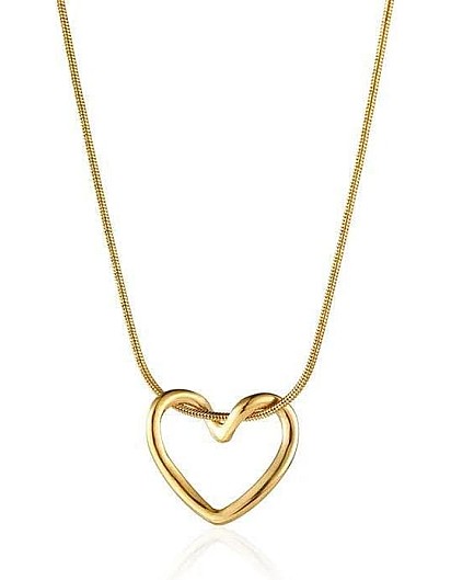 Crown Store Pure Stainless Steel Heart Pendant Necklace for Women Girls Gift Box