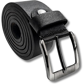 AYSLE 1646 Men’s Genuine Leather Casual Belt | Heavy-Duty Scratch-Resistant Metal Buckle | 5 cm Width | Double Loop Design | 3 Colors | 10 Sizes