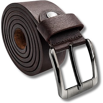 AYSLE 1646 Men’s Genuine Leather Casual Belt | Heavy-Duty Scratch-Resistant Metal Buckle | 5 cm Width | Double Loop Design | 3 Colors | 10 Sizes