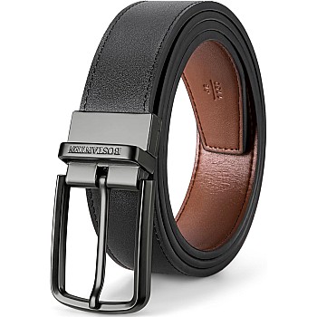 BOSTANTEN Belt Men Leather Reversible Belts for Men 1 3/8