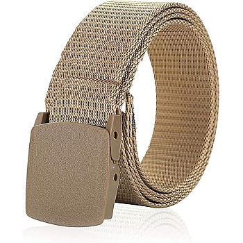 Fashion Canvas Belt for Men Light Metal Adjustable Casual Dress Daily Business Travel Belt with Plastic Buckle Anti-Break
