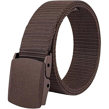 Fashion Canvas Belt for Men Light Metal Adjustable Casual Dress Daily Business Travel Belt with Plastic Buckle Anti-Break