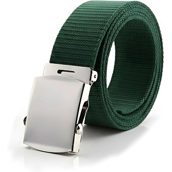 Fashion Men's Canvas Belt – Automatic Light Metal Buckle | Adjustable Casual & Formal Belt for Daily Wear, Work & Travel