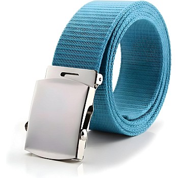 Fashion Men's Canvas Belt – Automatic Light Metal Buckle | Adjustable Casual & Formal Belt for Daily Wear, Work & Travel