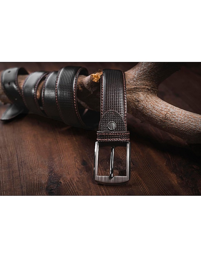 Motevia Men's Belt 100% Genuine Leather Classic Dotted Men's Belt