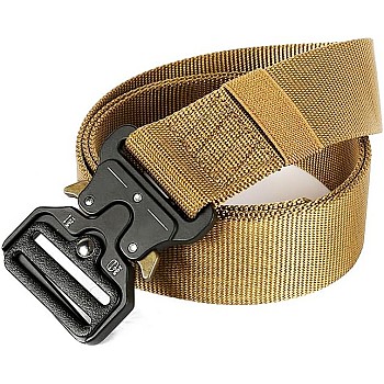 Motevia Men's Tactical Canvas Belt One Size Adjustable Eish Belt with Metal Buckle