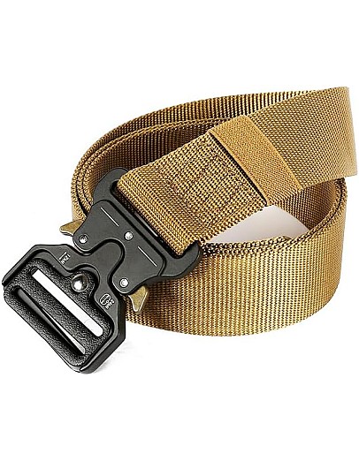 Motevia Men's Tactical Canvas Belt One Size Adjustable Eish Belt with Metal Buckle