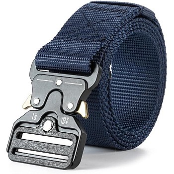 Motevia Men's Tactical Canvas Belt One Size Adjustable Eish Belt with Metal Buckle