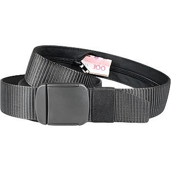 Qaish Men's Belt - Smart Hidden Zipper Secret Pocket - Adjustable Non-Metal Money Holder Belt - Perfect for Travel, Work, Daily Life and Trips