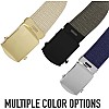Rothco 100% Cotton Canvas Web Belt with Metal Buckle 3-Pack Outdoor Flip Top Style Belt
