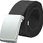Cairo Way Durable Black Canvas Belt with Silver Metal Buckle, Perfect for Everyday Use