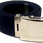 Cairo Way Durable Blue Canvas Belt with Silver Metal Buckle, Perfect for Everyday Use