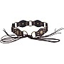 Disc Hardware Belt - Wide vintage leather belt with metal studs and laced detailing, embodying y2k grunge and cowgirl edge.