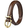 GQ Women Leather Belt for Jeans Pants Fashion Ladies Skinny Faux Leather Dress Belt(Brown)