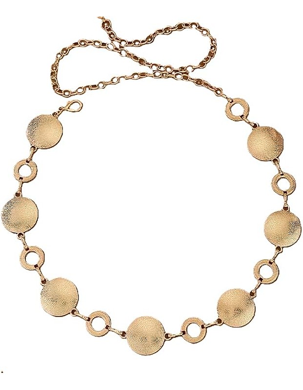 Vintage Metal Hoop Waist Belt, Stylish Summer Beach Body Chain, Gold Chain Waist Jewelry for Night Out, Weekend Casual Wear