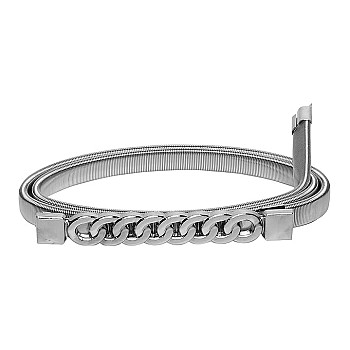 Wholesale Luxury Lady Dress Jeans Pants Skinny Wedding Thin Belts Elastic Strength Waist Belt silver Metal Chain Belt Women