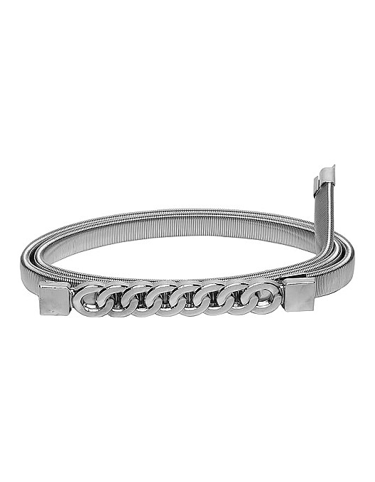 Wholesale Luxury Lady Dress Jeans Pants Skinny Wedding Thin Belts Elastic Strength Waist Belt silver Metal Chain Belt Women