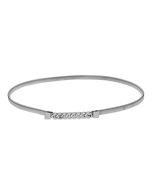 Wholesale Luxury Lady Dress Jeans Pants Skinny Wedding Thin Belts Elastic Strength Waist Belt silver Metal Chain Belt Women