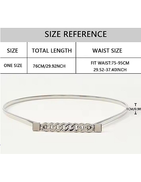 Wholesale Luxury Lady Dress Jeans Pants Skinny Wedding Thin Belts Elastic Strength Waist Belt silver Metal Chain Belt Women
