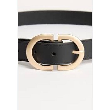 Women's Belt Set, Tan White Black, Gold Buckle, Leather Strap Set PU Leather -M82