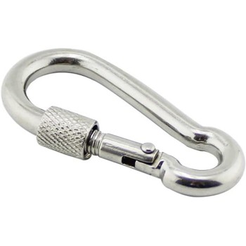 1pcs M12 Screwgate Carabiner, Snap Hook Carabiner Clip with Safety Nut for Outdoor, Camping, Hiking, Traveling, Fishing, Backpack