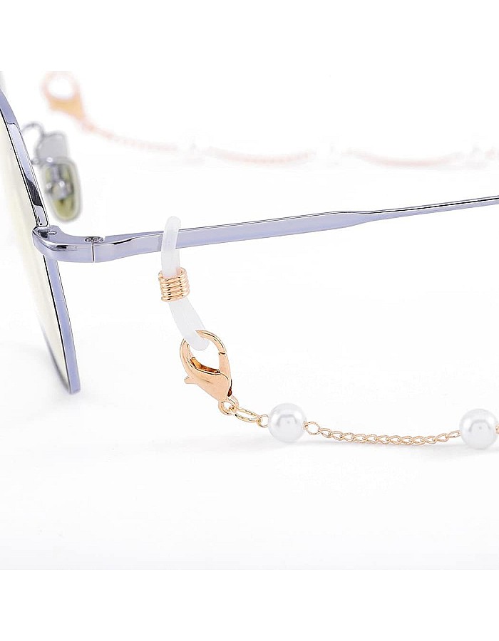IYOU Street Shot Eyeglasses Chains Peral Gold Glasses Chain Anti-lost Eyeglass Accessories Travel Anti-lost Sunglasses Cord for Women and Girls