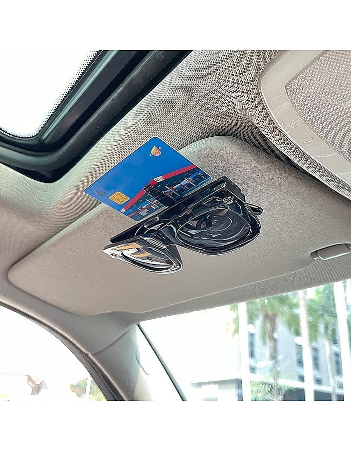 Sunglasses Holder Clip On Car Sun Visor Clip On Ticket Card Black