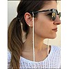 سلسلة حامل نظارات شمسية بلون ابيض - اربطة سلسلة للنظارات من توب تريند، مقاس واحد
