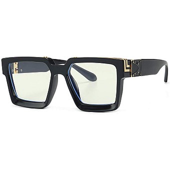 2020 Square Sunglasses Women Men Fashion Luxury Brand Sunglass Female UV400 Vintage Oversize Sun Glasses Women Sunglasses,black clear