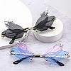 Fashion Eyewear - Unique Irregular Sunglasses with Women’s Dragonfly Wings Design and Eye-Catching Bling Details, Making a Bold Statement for Any Party