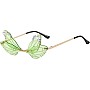 Fashion Eyewear - Unique Irregular Sunglasses with Women’s Dragonfly Wings Design and Eye-Catching Bling Details, Making a Bold Statement for Any Party