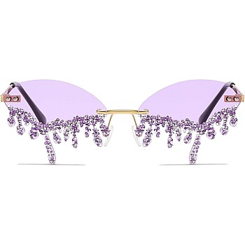 Festival Flair - Elegant but Fun Tear-Drop Sunglasses Featuring Unusual Metal Design Ideal for Halloween Costumes and Fashion Statements