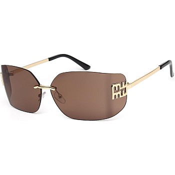 KENBO Futuristic Rimless Y2K Sunglasses for Women Men Fashion Wrap Around Frame Trendy Shield Frameless Design