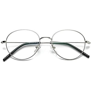 Men and women metal fashionable round frame glasses ultra-light thin legs Lens Eyeglasses