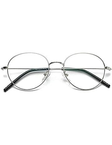 Men and women metal fashionable round frame glasses ultra-light thin legs Lens Eyeglasses