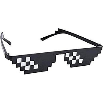 U-HOOME With It Glasses 8 bits Mosaic Pixel Sunglasses Men Women Party Eyewear Dealwithit thug life Popular Around the World, Black