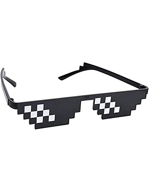U-HOOME With It Glasses 8 bits Mosaic Pixel Sunglasses Men Women Party Eyewear Dealwithit thug life Popular Around the World, Black