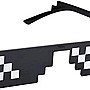 U-HOOME With It Glasses 8 bits Mosaic Pixel Sunglasses Men Women Party Eyewear Dealwithit thug life Popular Around the World, Black