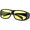 Unisex HD Night Vision Driving Sunglasses Yellow Lens Over Wrap Around Glasses - 2724644110694
