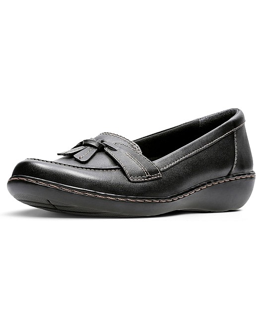 CLARKS Women's Ashland Bubble Slip-On Loafer, Black, 7.5 UK, Black, 7.5 UK Wide