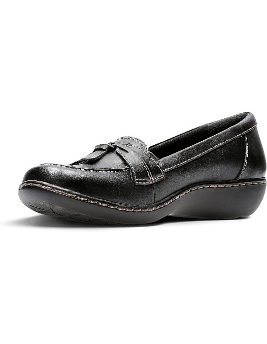 CLARKS Women's Ashland Bubble Slip-On Loafer, Black, 7.5 UK, Black, 7.5 UK Wide